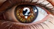 © alimohsin07 - Human eye macro with question mark and clarify reflection for insight
