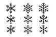 © Bundi - Set of nine simple black snowflake icons for winter and Christmas graphic design elements