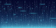 © klyaksun - Abstract blue binary code background with highlighted numbers. Vector realistic illustration of seamless futuristic matrix pattern, computer software programming, data transfer network, virtual world