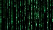 © GlitchX20 - Abstract green binary code flowing down like a matrix digital rain