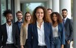 © Lucas - portrait shot diverse group of business professionals Modern multi ethnic business team standing and looking at camera,ai generate. High quality