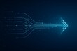 © Debirani - Multiple glowing data streams merging into single bright arrow, concept of alignment, strategy and focused business direction