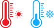 © mohammad - Hot and cold thermometers representing temperature extremes