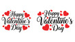 © Zahid - Two heart decorated happy valentine's day text designs for romantic celebrations