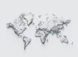 © Hammad - World Map Gray And White Shaded Relief Textured Map On White Background 3D Illustration