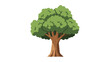 © Slam_gallery - A pixelated illustration of a deciduous tree with a thick brown trunk and a full green canopy