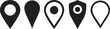 © IconNest - Silhouette pinpoint location icon set with markers, map pins, navigation signs, and geo symbols.