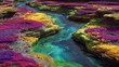 © Serhii - Vibrant River of Five Colors: A 3D Artistic Interpretation of Cano Cristales, Colombia