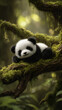 © Suresh - giant panda on tree branch
