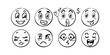 © ADOBE - Hand drawn doodle emoji set with expressive faces expression