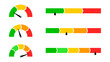 © 2olotarev - Scale icon with a circle and bar. Level rating gauge. Indicator for temperature, speed, and energy.