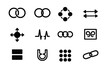 © Ludmila Zabaranilova - Vector node block correlation connector arrows bond synchronization quantum icon container set
