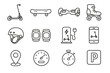 © OLEKSANDR - Dock icons hoverboard vector roller skates mobility mobile knee micro zone icon