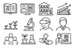 © OLEKSANDR - Lab screen teacher student growth tools vertical vector icon infographic farming manual