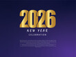 © amzad hosen - Elegant Golden 2026 New Year Celebration Typography on Gradient Background