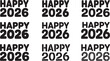 © Sabbir Art Express - Assortment of ' Happy 2026' text designs in different typographic styles and stencil effects Keywords: happy 2026, new year, celebration, typography, text, greeting, holiday, festive, year
