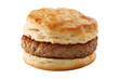 © Abir - Sausage biscuit sandwich with golden brown biscuit and cooked meat patty isolated on a transparent background
