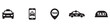 © Yana - Taxi icon set. Taxi service icon set. Taxi car map pin mark. Black signs of taxi stop place. Vector Illustration. ESP 10