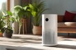 © YanabY - Modern air purifier in a bright living room surrounded by indoor plants and natural light