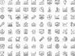 © LITONCHANDRA - Financial analytics icons, editable stroke, business sketch, data outline, black and white, vector illustration, dashboard symbols
