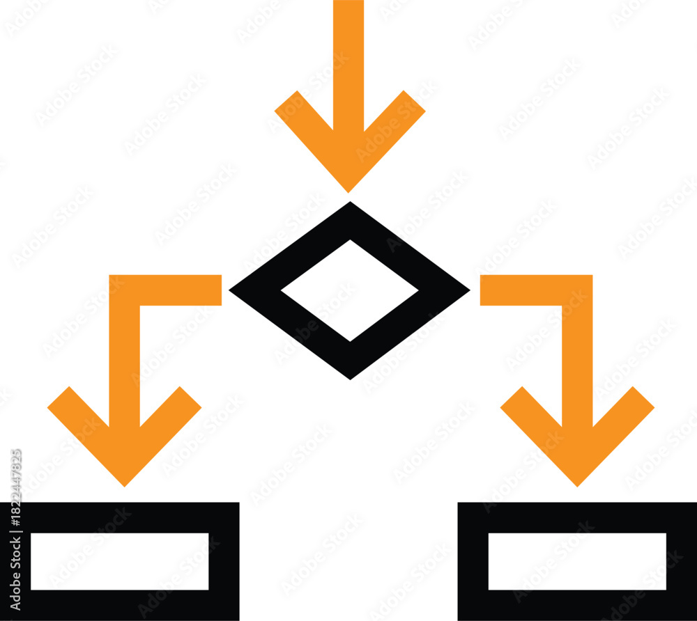 Decision Flowchart Icon – Workflow Process Diagram Symbol for Templates ...