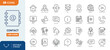 © Cetacons - Contact line editable icon set. Containing chat, support, message, phone, address, customer service, and more. Editable stroke. Vector illustration