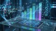 © sabbir - Vibrant bar graph and data analytics on a digital tablet, representing business growth and innovation