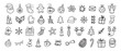 © Jafree - Black doodle collection of christmas icons including santa, gingerbread, and stockings, isolated on white background. concept of holiday, winter, festive, decoration, celebration, SET
