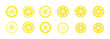 © Svitlana - Variety of lemon slice icons in different geometric styles