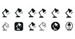 © Coosh448 - Collection of desk lamp icons in various styles and poses
