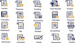 © Vectors Collection - Business Icons Set: An organized collection of financial and business icons, offering a visual vocabulary for various financial transactions, accounting practices, and commercial activities.