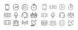 © Влада Яковенко - Simple line art icons: communication, media, and technology symbols