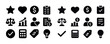 © Coosh448 - Collection of symbol icons: finance, love, law, and ideas