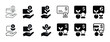 © Влада Яковенко - Financial growth icons: hand, plant, dollar symbol, card, outline and solid styles