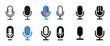 © Влада Яковенко - Diverse microphone icons set featuring various designs and colors