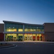 © Sayfar - Architectural exterior shot of a prominent community recreation facility, featuring large windows and indicating diverse leisure opportunities ,relaxation ,wellness ,urban