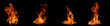 © WICHAI - Realistic fire flames isolated on black background, burning effect with glowing orange heat. Perfect for overlays, design, visual effects, danger concepts, or dramatic backgrounds.