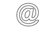 © Ehtasham - At symbol outline on white background, representing email, internet communication, contact information, digital identity, and online connectivity