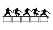 © BIPUL - Hurdle race athlete silhouettes in motion isolated on white background, Vector
