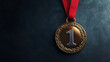© Shoaib - Celebrate your achievements with a stunning golden number one medal, ideal for recognizing success and victory in any competition or endeavor
