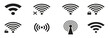 © Qarejua - wireless and wifi icons black on a white background