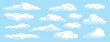 © Yamafa - white cartoon clouds set on blue isolated