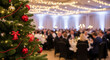 © EPICreation - A decorated christmas tree, ornaments, professional business people office meeting, colleagues, conference room - teamwork, discussion, collaboration, seminar, dinner party, corporate social event