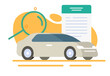 © vladwel - Car vehicle inspection document report icon vector modern graphic illustration design, auto motor engine information history form analysis, transport search investigation assessment