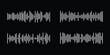 © Aquavisionweath6 - Voice message. Sound wave icon Minimal sound wave icon. Simple black waveform symbol representing voice message, audio recording, or music signal.