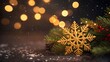© DND - Festive abstract christmas texture, golden bokeh particles and highlights on dark background. High quality photo