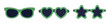 © 素真 莊 - St. Patrick's Day green Party Sunglasses Glasses Flat Vector Illustration.Saint Patricks Day Costumes Clipart.Heart and star shaped glasses.White background.