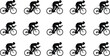 © Ambia Art - Black silhouette of a cyclist in aerodynamic racing position on a bicycle against a white background