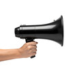 © umar - Hand holding megaphone, making announcements, communicating a message