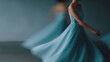 © progressman - Woman in a blue dress is walking in a blurry image